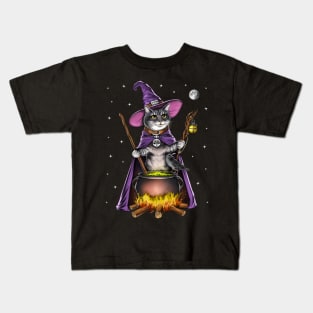 Cat Witch Kids T-Shirt